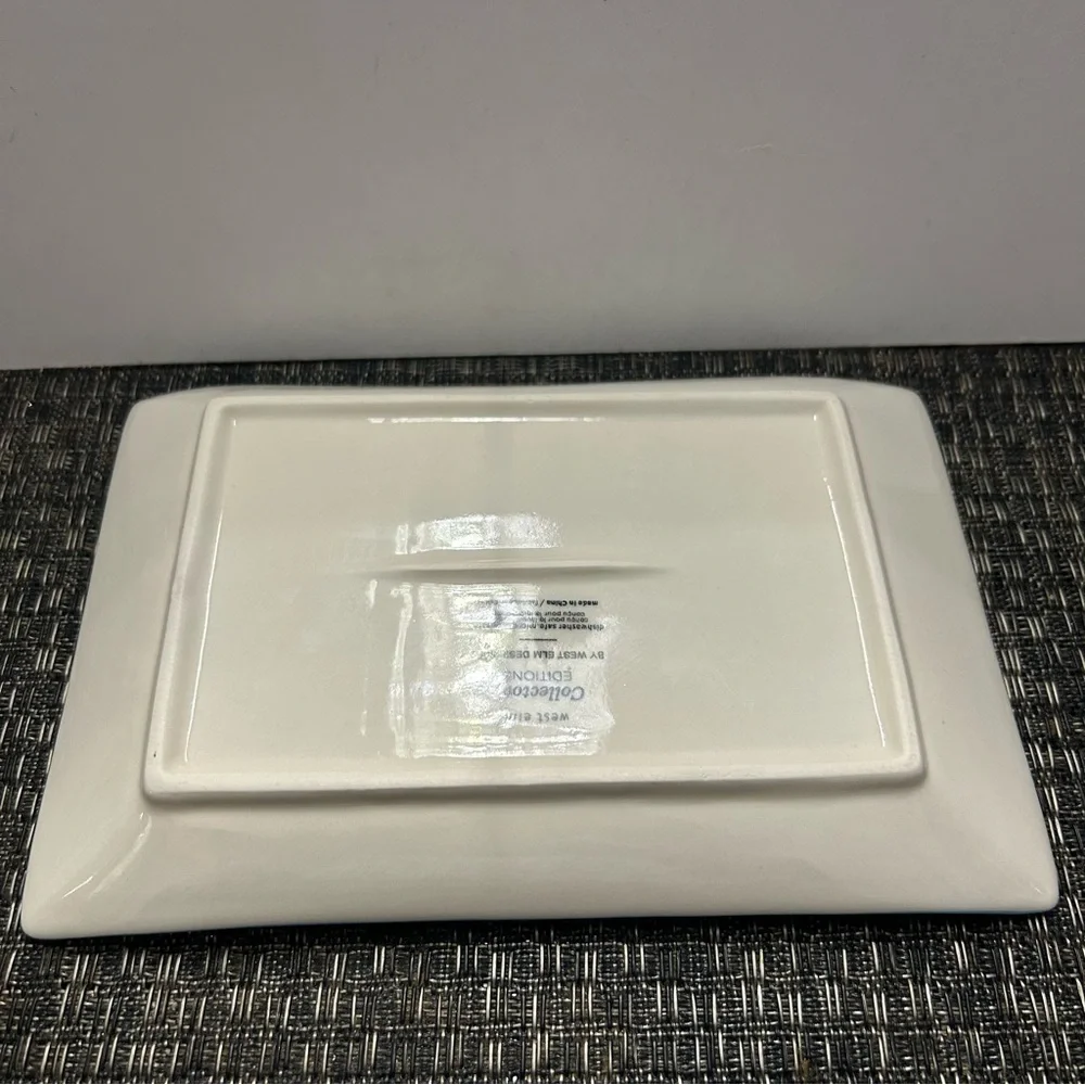 West Elm Nautical Anchor Ceramic Trinket Dish Serving Tray Collector’s Edition